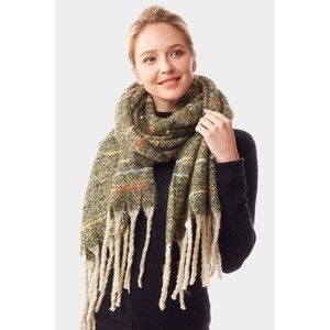 Mara Green Soft Acrylic Scarf | Long Scarf | New with Tags